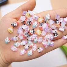 SANRIO 50 pezzi di decorazioni per unghie con gatti e caffè, ornamenti carini in resina a tema cartone animato, adatti per decorazioni per feste, regali, spiaggia, matrimoni - Multicolore - Visualizzare 9