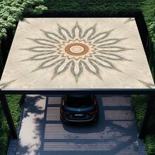 1pc Digital Printed Sun Shade Canopy, Patio Sun Shade Sail, Vintage Sunflower Pattern, Fade-Resistant, Quality Polyester Fabric, Sturdy , Comes With Fixing Ropes, Washable, Suitable For Outdoor, Patio, Camping, Beach - A - View 7