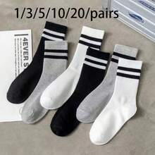 1/3/5/10 Pairs Women Ankle Socks, Cotton Socks, White Socks, Ladies Socks, Cute Socks, Girl Socks, Autumn/Winter & Summer Socks, Mesh Breathable Details, Moisture-Wicking, Soft & Smooth, Suitable For Various Occasions, Unisex, Assorted Colors - White - View 14