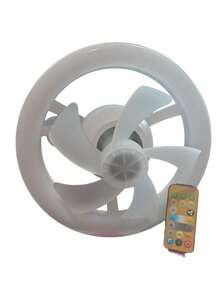 Circular Ceiling Fan With LED Light, 360° Rotation, Wireless Control, Multifunction, Plastic Blades, Modern Design, Adjustable Speeds, Timer Program, Suitable For Indoor Use In Home, Office, Living Room, Bedroom, Easy Installation, Low Energy Consumption, White Finish - White - View 4