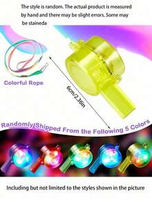 8 pièces Sifflet lumineux à LED, Faveurs lumineuses pour fête, Accessoires lumineux pour festival, Fournitures de fête, Sifflet lumineux à LED avec collier tour de cou, Sifflet lumineux et clignotant dans le noir, Convient pour cadeaux d'anniversaire pour adultes, Fournitures de fête scintillantes luminescentes pour usage adulte uniquement - Sifflet lumineux - Voir 9