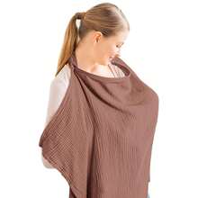 Breathable Muslin Nursing Cover, With Rigid Ring Nursing Breastfeeding Cover, Multi-Functional Car Seat Sunshade, Soft Curved Neck Nursing Apron, Lightweight Material Suitable For Warm Weather - Multicolor - View 16