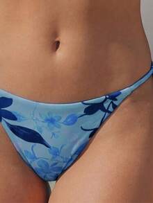 Women's Summer Beach Floral Print Halter Tie Sexy Bikini Swimwear Set Vacation - Multicolor - View 4