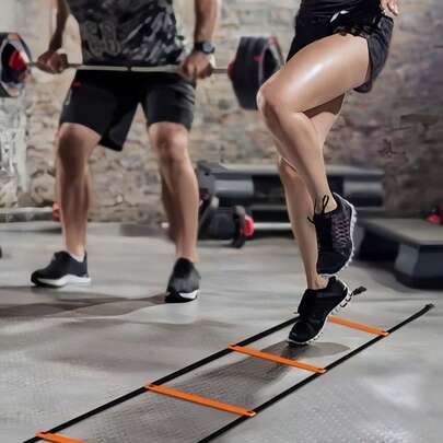 1Pc Agility Ladder Speed Training Ladder, Professional Training Equipment For Football & Soccer Fitness, Perfect For Improving Footwork, Coordination And Explosiveness, Suitable For Court, Sand, Ground, Home Training And Gym Fitness