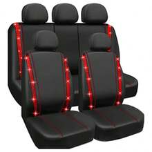 Non-Slip Rhinestone Car Seat Cover Set, Shiny Rhinestone Waterproof Faux Leather, With Zipper In The Back, Universal Car Glitter Crystal Sparkle Strip, Suitable For Cute Girls, Silver - One Size - View 4