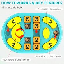 Dog Puzzle Toy, Interactive Treat Puzzle IQ Training Mental Stimulation, Non-Slip Slow Feeder Enrichment Boredom Buster Puppies Small Medium Large Dogs Cats, Blue - Blue - 查看 5