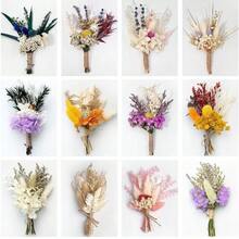 1pc Mixed Artificial Mini Flower Bouquet, Handmade Bohemian Style Artificial Flowers, Durable Artificial Small Flower Bouquet, For Home Tabletop Decor, Bridal Shower Gifts, Gift Wrapping, DIY Crafts, Wedding Decoration - Multicolor - View 1
