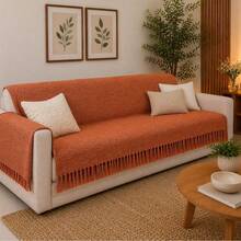Giant Decorative Cotton Sofa Throw 3.00 X 1.80 - Burnt Orange - View 2