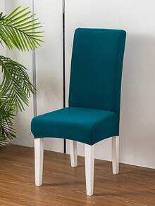 1/4/6/12pcs Stretch Solid Color Chair Covers, Removable Full Cover Slipcovers For Home, Hotel, Restaurant - Teal Blue - View 2