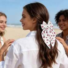 1个女士优雅樱桃、草莓、蓝莓蝴蝶结发夹，适合日常佩戴 - 彩色 - 查看 2