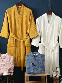 1 Áo choàng ngủ nữ bằng cotton nguyên chất, họa tiết kẻ caro, phù hợp cho cả nam và nữ, thích hợp cho mùa xuân và mùa hè, lý tưởng cho nhà nghỉ, khách sạn và spa. Khả năng thấm hút tốt, nhanh khô, dáng rộng rãi, nhiều màu sắc để lựa chọn, đồ dùng phòng tắm, đồ gia dụng. - Nhiều màu - Xem 1