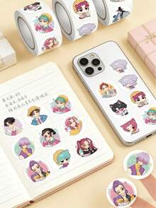 500张全新K-Pop女巫组合贴纸，可爱卡通动漫周边，手工剪贴簿贴纸，生日礼物，培训机构小礼品，文具礼盒，2026新年礼物 - 獵魔女團 - 查看 7