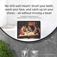 Wall-Mounted Kitchen And Bathroom Phone Rack, Adjustable Retractable Wall Bracket, Hanging Storage Rack, No-Drill Adhesive Toilet Wall Mount, Wall Placement Stand For Phones And Tablets - Multicolor - View 5