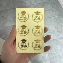 6-120pcs Graduation Season Stickers, 1.6 Inch*1.6 Inch, Graduation Cap Wreath Transparent Seal Stickers With Foil, 2026 Graduation Decor, Party Supplies, Gift Packaging Labels, Graduation Spring/Summer Envelope Seals - Multicolor - View 4