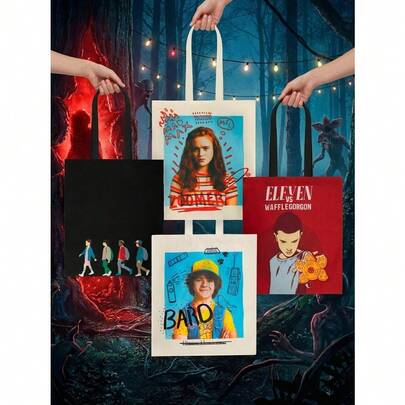  1 chiếc túi xách hình nhân vật hoạt hình Stranger Things được cấp phép chính thức, túi đeo vai chéo dễ thương, ví kiểu cổ điển, quà tặng sinh nhật Netflix dành cho nữ.