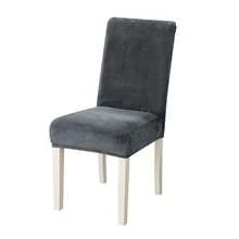 Copertura per Sedia Elastica a Mezza Lunghezza in Pelliccia di Volpe Argentata - Copertura per Sedia Elastica in Pelliccia a Tinta Unita, Stile Moderno Minimalista con Imbottitura Spessa - Cachi - Visualizzare 6