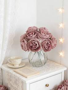 6/24 Pcs Artificial Peonies With Stems, For Wedding Party Decoration, Cake Decoration, Home Living Room Dining Table Ornament, Fake Plants, Autumn Decoration, Room Decoration, Desk Decoration, Garden Decoration, Etc. - Multicolor - View 6