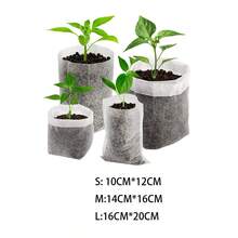 100 túi ươm cây, túi ươm cây không dệt, có thể phân hủy sinh học, thích hợp cho vườn nhà, trồng cây, hoa, rau, chậu cây cảnh. - Nhiều màu - Xem 4