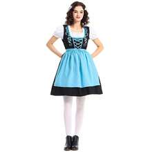 成人女士啤酒节主题连衣裙+围裙套装，节日嘉年华酒吧活动角色扮演服装 - 彩色 - 查看 8