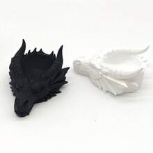 3D Printed Gothic Dragon Head Candle Holder With Small Catchall Tray - Dual-Function Dark Entryway Organizer, Suitable For Storing Keys, Rings, Earrings And Other Small Items - Dragon Head - View 5
