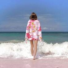 Flamingo & Floral Print Quick-Dry Beach Towel, Absorbent Bathroom Towel, Essential For Beach Vacation - A - View 1