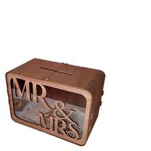 个性化木质婚礼贺卡盒，祝福语收纳盒 - 彩色 - 查看 3