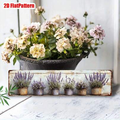 1 chậu hoa oải hương cổ điển bằng kim loại trang trí treo tường - Trang trí kiểu nhà nông thôn với hoa oải hương, có thể treo ngang và dọc, thích hợp cho nhà cửa, sân vườn, quán cà phê, quán bar, trang trại - Trang trí ngoài trời/ngoài trời