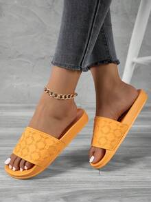 Dép lê thời trang mới dành cho nữ, đế cao su đàn hồi cao, dép nhựa, thoải mái, mềm mại, đa năng, nhẹ, bền, thích hợp đi làm, ở nhà, dép đệm êm ái. - Màu vàng - Xem 8