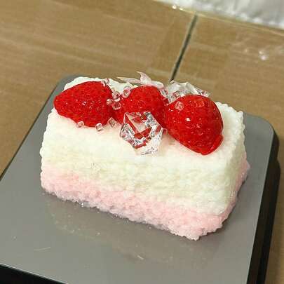 High-Value Simulated Strawberry Rice Cake Cake Putty Texture Squishy - Ultra-Soft Slow-Rebound Stress Relief Toy, Premium Soft & Chewy Texture Pressure Reducing Gadget, Desk Soothing Gift - Festival Gift, Creative Surprise, Perfect Present