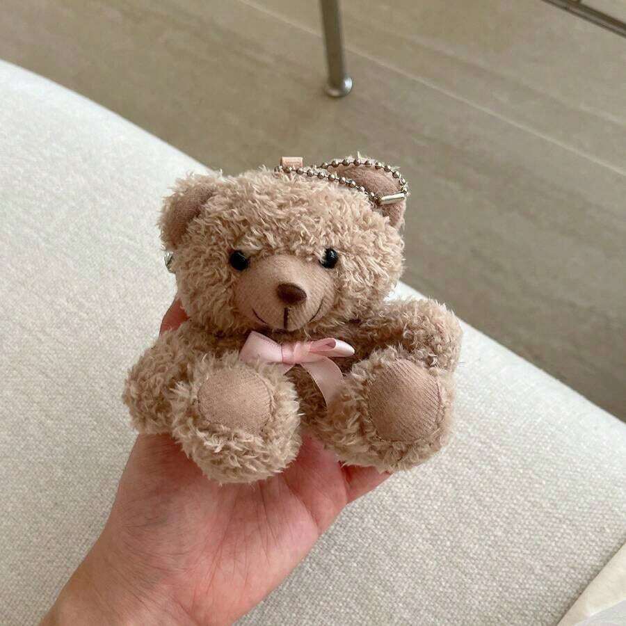 Cute 3D Bow Teddy Bear Brown Plush Earphone Compatible With 1/2, Pro 3/2/4 - Brown - View 1