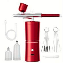 1 Set Super Stable Spray Gun Kit: 25 PSI Precision Spray Gun For Nail Art, Rechargeable Dual-Mode Spray Gun With 0.3mm Nozzle, Portable Makeup Spray Gun Suitable For Gel Manicure, Ombre French Manicure, Etc. - Multicolor - View 17