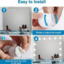Vanity Mirror Lights, Fashionable Vanity Lights With 6/8/10/12/14 Dimmable Bulbs, Adjustable Color & Brightness, USB Cable (Mirror Not Included) - White - View 10