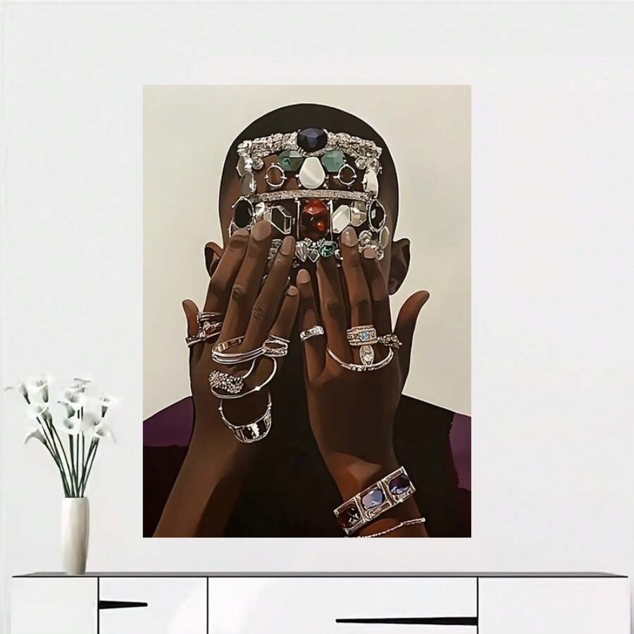Arte sin marco - Un estilo minimalista de impresión digital que muestra el encanto de la joyería, perfecto para decoración de moda en salones, dormitorios y oficinas, así como para semanas de la moda, días de decoración personalizada, exposiciones de joyería, cafeterías y bares. - Enmarcado - Ver 1