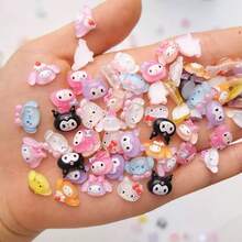 SANRIO 50 pezzi di decorazioni per unghie con gatti e caffè, ornamenti carini in resina a tema cartone animato, adatti per decorazioni per feste, regali, spiaggia, matrimoni - Multicolore - Visualizzare 11