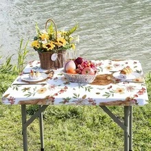 1 pieza Mantel de estilo granja con vaca, patrón floral y de vaca vintage, mantel de granja occidental, vaca montañesa linda y girasol, poliéster redondo y rectangular, adecuado para el hogar, la cocina, eventos, fiestas, interior/exterior, regalo ideal para amantes de las vacas - C - Ver 14