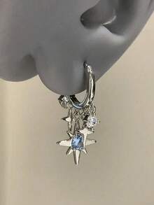 1 Pair Elegant Fashion Four-Pointed Star Earrings, Suitable For Women Any Occasion - Multicolor - View 1