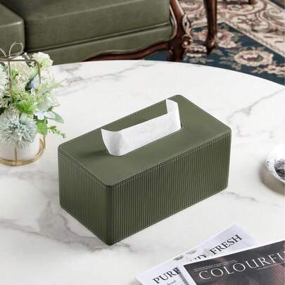 Premium Rectangular PU Leather Tissue Box Cover, Multifunctional With Lid, Suitable For Home/Office/Car, Magnetic Bottom Storage Box For Car And Home, Bathroom Decor, Random Color And Style Delivery
