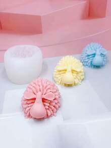1pc 3D Fluffy Sheep Shaped Silicone Mold, DIY Handmade Fragrance Candle, Plaster, Diffuser Decor - A-White - View 9