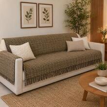 Giant Decorative Cotton Sofa Throw 3.00 X 1.80 - Chocolate Brown - View 2