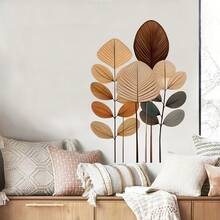 1pc Bohemian-Style Abstract Leaf Art Wall Stickers, Removable Self-Adhesive Waterproof PVC Decals, Perfect For Decorating Living Rooms, Bedrooms, Offices, Kitchens, Dining Rooms, Etc. - Wall Stickers - View 5