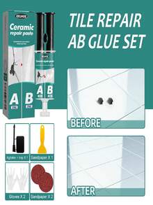 2-Part Epoxy Filler Kit For Tile Repair, Suitable For Ceramic, Tile, Metal, Wood, Concrete Crack Filling, Waterproof, Handmade Moldable Quick-Drying Multi-Purpose Household Epoxy Adhesive - Multiple Forms - View 6
