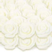 5朵/25朵 7.5厘米 人造泡沫花 PE玫瑰 泰迪熊材质 情人节礼物 DIY糖果盒花环材料 婚礼装饰 新娘手腕花 手持花材料 家居派对礼物装饰 - 乳白色 - 查看 6
