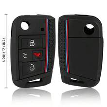 Étui de clé en silicone pour VW Polo Golf 7 Tiguan, Octavia, Kodiaq, Karoq, SEAT Ateca, Leon, Ibiza 2016 2017 2018 2019 - noir - Voir 6