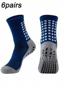 1/6/8/9 pares de calcetines de fútbol para hombres, calcetines cortos/largos gruesos tipo tubo, calcetines tripulación antideslizantes - Multicolor - Ver 21