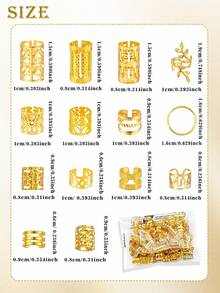 220件金色髮飾 編髮髮環 女用金屬髮環髮圈 髒辮飾品 髮辮裝飾 - 金色 - 查看 7