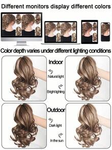 Elegante clip de garra para cola de caballo - Aspecto corto rizado y ondulado, extensiones de cabello sintético para un estilo diario elegante, accesorio de cabello fácil de colocar para todas las ocasiones - Multicolor - Ver 7
