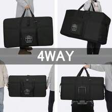 [NUBILY] Bolsa de viaje plegablebolsas grande de mudanzas 100L bolsa almacenamiento gran capacidad duffle bag Impermeable y resistente actividades al aire libre Longitud ajustable Negro - como en la imagen - Ver 5