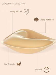 2 miếng đệm ngực silicon hai mặt vô hình dành cho nữ, có thể tái sử dụng, nâng ngực, chống thấm nước, dày dặn, thích hợp cho bikini, áo tắm và áo ngực không dây. - Nhiều màu - Xem 4
