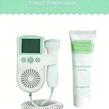 Cute Compact Fetal Doppler Monitor, Large Display Fetal Heartbeat Detector With High Sensitive Probe, IP5 Waterproof & Detachable Design, Ultra Clear Fetal Heartbeat Real-Time Monitoring, Portable Pregnancy Essential For Pregnant Women - 薄荷綠 - 查看 1