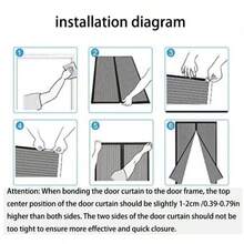 1pc Magnetic Screen Door, Breathable Mosquito Net, Self-Closing Magnetic Mesh Curtain, Allows Fresh Air While Keeping Insects Out, Suitable For Bedroom, Kitchen, Living Room, Dining Room, Balcony, Pet Friendly - Magnetic Snap Door Curtain - View 5